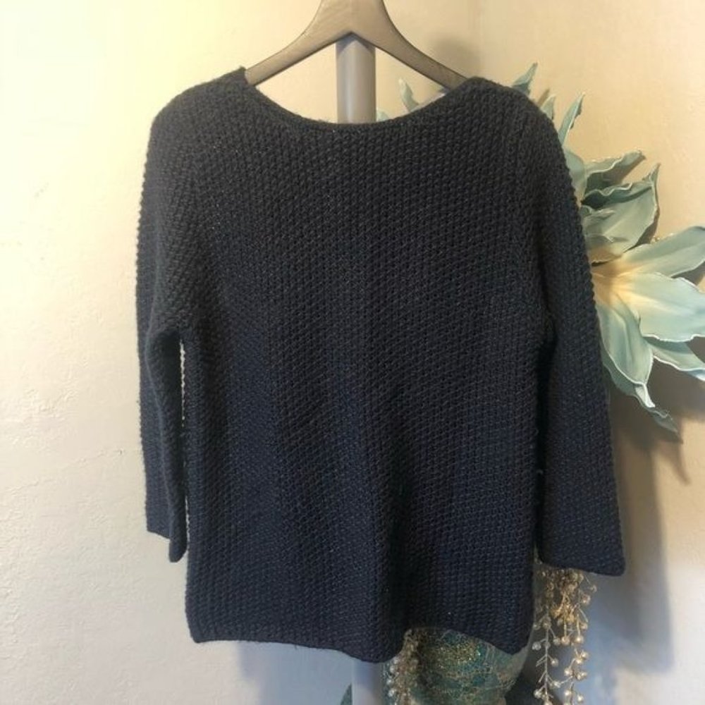 Zara Deep Blue Textured Women's Sweater